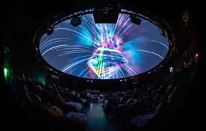 Dome screening Pink Floyd with audience